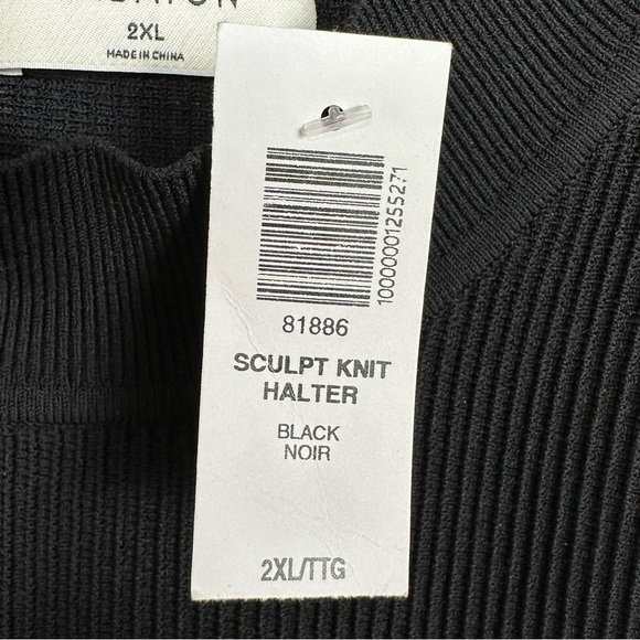 Babaton Sculpt Knit Halter Top Black Ribbed Aritzia Cropped 2XL NWT - Picture 16 of 16